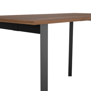 English Elm Marrakech Brown Writing Desk with Four Steel Legs — Compact 29"x47" Particleboard Workspace, Easy Assembly B128S00168