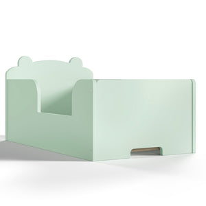 English Elm Toddler Bear Shaped Pine Floor Bed Low Profile Frame Safe Rounded Edges Kids Room Green W1580P373256