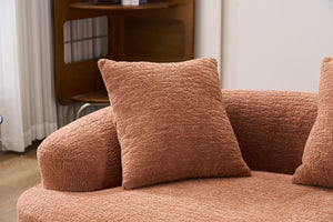 English Elm Ly-025s Chenille Curved Loveseat Compact Sofa with Spring Support for Small Spaces W2231P495049