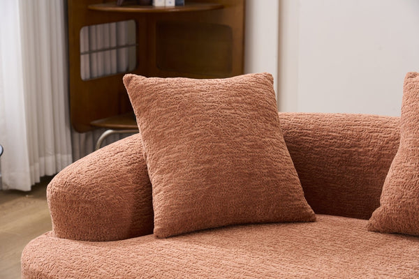 English Elm Ly-025s Chenille Curved Loveseat Compact Sofa with Spring Support for Small Spaces W2231P495049