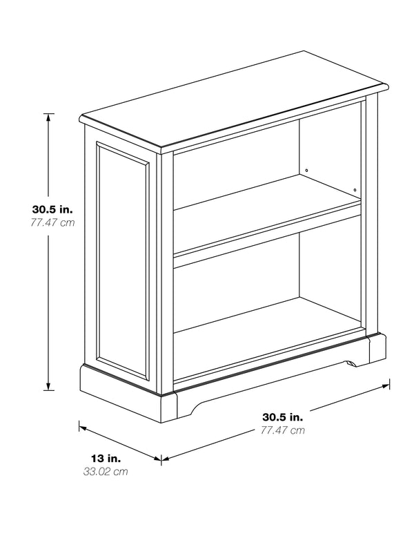 OSP Home Furnishings Country Meadows 2-Shelf Bookcase Plantation Grey