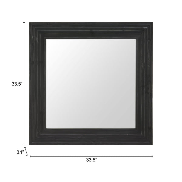 Zuo Modern Kare Mirror Black - Premium Fir Wood & Glass, Modern Design For Hospitality & Stylish Spaces Black Fir Wood,Glass 110720-zuo-modern