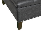 Madison Park Lindsey Traditional Tufted Square Cocktail Ottoman MP101-1137 Charcoal