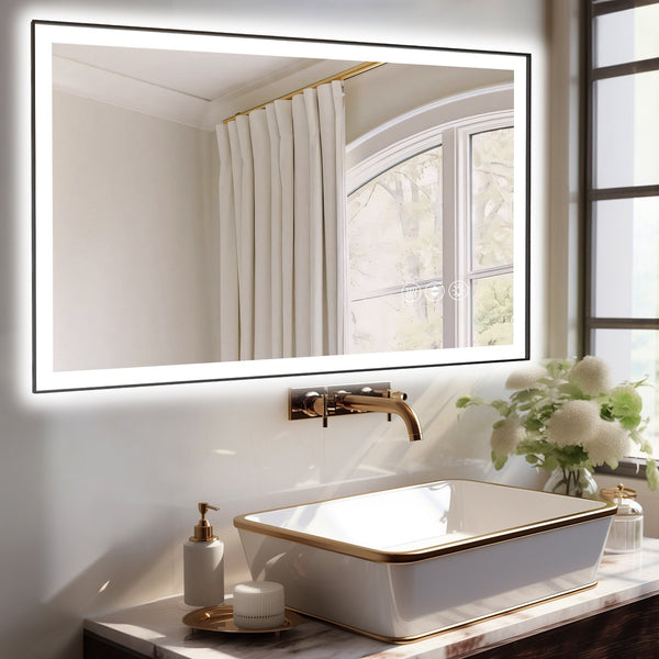 English Elm 48X30 Inch Frameless Led Bathroom Mirror - Smart, Anti-Fog, Dimmable Lighting, Easy Installation! T3757P346991