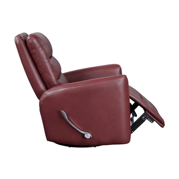 English Elm Glider Swivel Recliner Chair with Smooth Gliding Motion, Breathable Faux Leather, Luxurious Comfort and Space-Saving Design Red 34 L x 31 W x 26.5 H B011P287702