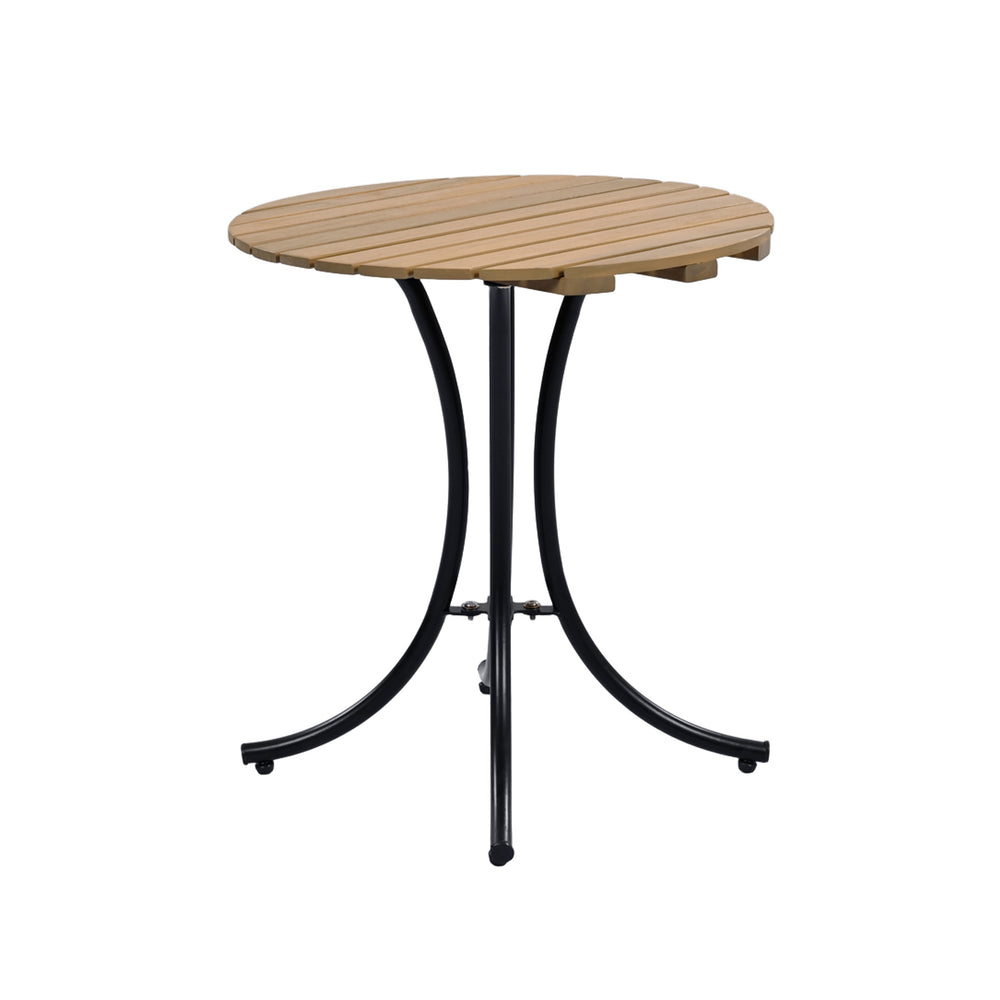 English Elm Christopher Knight Home® - 3 Piece Wicker Patio Set with Cloud-Like Cushions, Acacia Top Table, Rust-Resistant Steel Frame Beige,Black+Natural N780P209442N