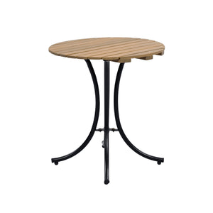 English Elm Christopher Knight Home® - 3 Piece Wicker Patio Set with Cloud-Like Cushions, Acacia Top Table, Rust-Resistant Steel Frame Beige,Black+Natural N780P209442N