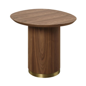 English Elm Willene Round Pedestal End Table Walnut Veneer Mid-century Modern Living Room Accent B2726S00578