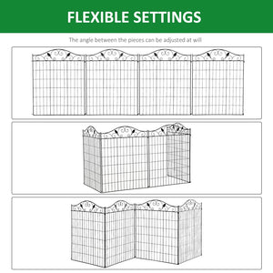 English Elm Outsunny Steel Vine Panel Garden Border Fence Set Powder Coated Yard Edging 4 Pack W2225P174526