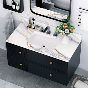 English Elm 43 Inch Marble Vanity Top - Elegant Carrara White Sink With 4" Backsplash & Durable Design For Bathrooms W2699P192444