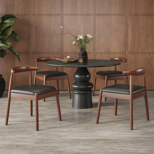 English Elm Weave Dining Chairs Set Of 2 - Mid-Century Modern Oak Frame With Handwoven Seat For Stylish Dining T3623P371954-GIGA