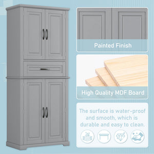 English Elm Christopher Knight Home® - Bathroom Storage Cabinet with Doors Drawer and Adjustable Shelves — MDF Build, Anti-Tip Safety, Modern Appeal Grey N759P241667E