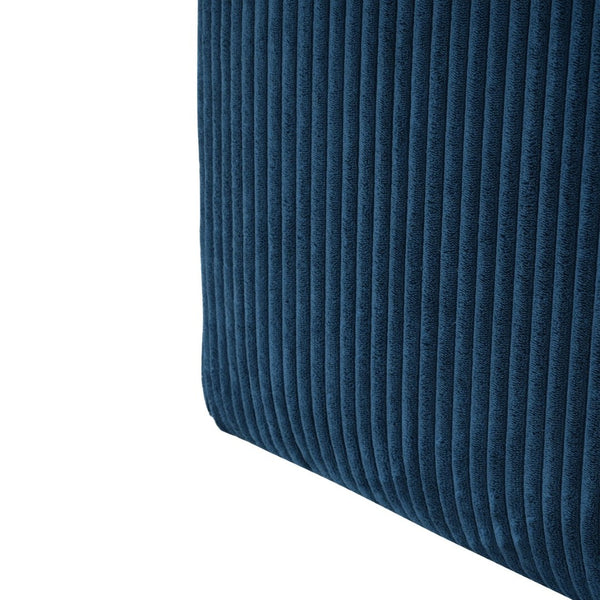 English Elm Upholstered Corduroy Square Ottoman Plywood Frame Sectional Footrest for Living Room Navy Blue N757P414087L