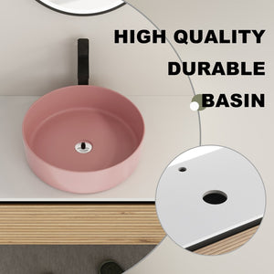 English Elm 36'' Floating Wall Mounted Vanity with Art Ceramic Vessel Sink and Soft Close Drawer W999S00364