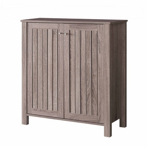 English Elm Shoe Storage Cabinet with Vented Slatted Doors Four Shelves Holds 20 Pairs B056P416992