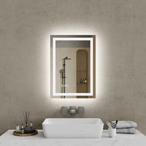English Elm 20"*28"LED Modern Bathroom Vanity Mirror, Stepless Dimmable Front & Back Light, CRI90+, Anti-Fog, IP44 Waterproof, Touch Sensor Memory T3177P320622