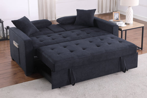 English Elm Cody 70"W Convertible Sleeper Loveseat With Console, Usb Ports & Cup Holders For Small Spaces B061S00849