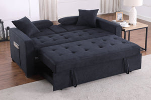 English Elm Cody Woven Fabric Sleeper Loveseat with Charging Console and Pocket Coil Support B061S00958