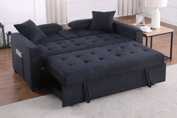 English Elm Cody Woven Fabric Sleeper Loveseat with Charging Console and Pocket Coil Support B061S00958