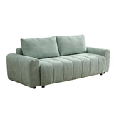 English Elm 94.49''Sleeper Sofa, Sofa Bed- 2 In 1 Pull Out Couch Bed With Storage Chaise For Living Room, Sofa Sleeper With Pull Out Bed, Light Green Style Couch