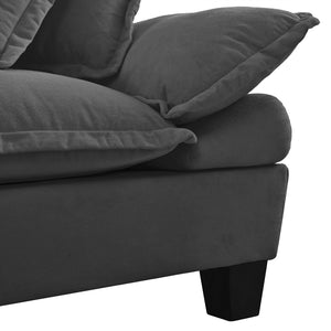 English Elm Modular U-shape Chenille Cloud Sectional with Sculptural Sailboat Arms Six Seats Grey W3163S00128