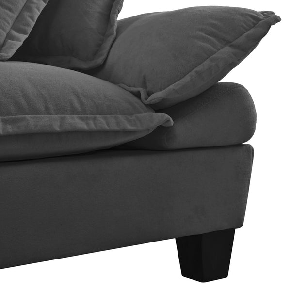 English Elm Modular U-shape Chenille Cloud Sectional with Sculptural Sailboat Arms Six Seats Grey W3163S00128