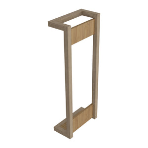 English Elm Washan Wall-Mounted Towel Rack with Open Vertical Frame and Lower Shelf, Natural Oak Finish, 31.5" tall B128P375318