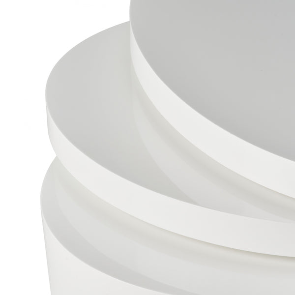 English Elm Christopher Knight Home® - MODERNESQUE Oval Rotating Coffee Table with 3-Tier Swivel Surfaces, Plywood Build, Sleek Modern Functionality Gloss White N758P245072W