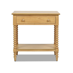 English Elm Jennifer Taylor Home - Easton 28" Modern Farmhouse Turned Side Table with Drawer & Shelf, Solid Rubberwood, Eco Chic Design B2719P238528