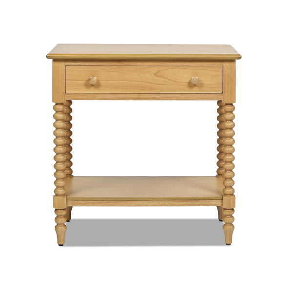 English Elm Jennifer Taylor Home - Easton 28" Modern Farmhouse Turned Side Table with Drawer & Shelf, Solid Rubberwood, Eco Chic Design B2719P238528