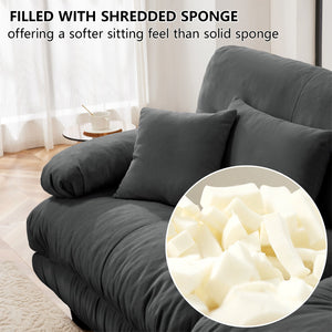 English Elm Free Modular Sectional Sofa - L Shaped Comfy Cloud Couch With Convertible Ottoman In Gray W714S01040