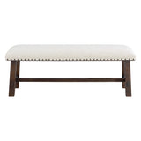 OSP Home Furnishings Callen Bench Linen, Dark Walnut base