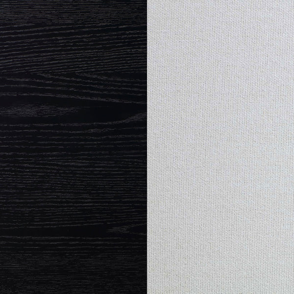 English Elm Mason Ivory & Black Wood Dining Side Chair Set of 2 — Distressed Black Frame, Bordered Ivory Upholstery, Plush Comfort B062P299891