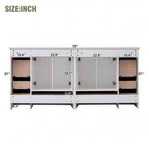 English Elm 72-inch Shaker Double Bathroom Vanity with Resin Basin and Soft Close Storage N729P000030K