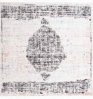 Unique Loom Aramis Selif Machine Made Tribal Rug Ivory, Black/Light Blue/Rust Red/Orange 12' 0" x 12' 2"