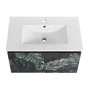 English Elm 30'' Floating Wall-Mounted Bathroom Vanity With Ceramic Sink & Soft-Close Doors For Modern Spaces P1 W999S00215-GIGA