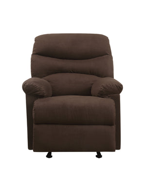 English Elm Arcadia Chocolate Microfiber Motion Recliner with Wood Frame, 220lb Capacity, Plush Comfort & Style B2726P293225