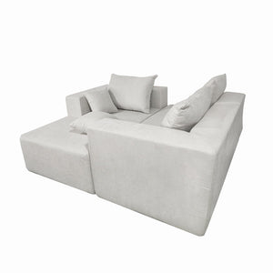 English Elm Combination Linen Sectional Sofa Bed Modular Left Corner Design for Living Rooms W3064S00003
