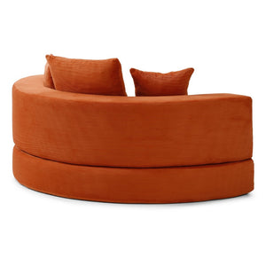 English Elm Convertible Corduroy Floor Futon Sofa Foldable Foam Lounge Bed for Any Room Orange W2677P487206