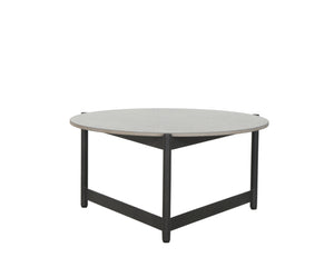Sunpan Amalfi Coffee Table - Modern Outdoor Elegance with Durable Teak Wood Top and Black Aluminum Frame Small - 26W x 26D x 13.5H