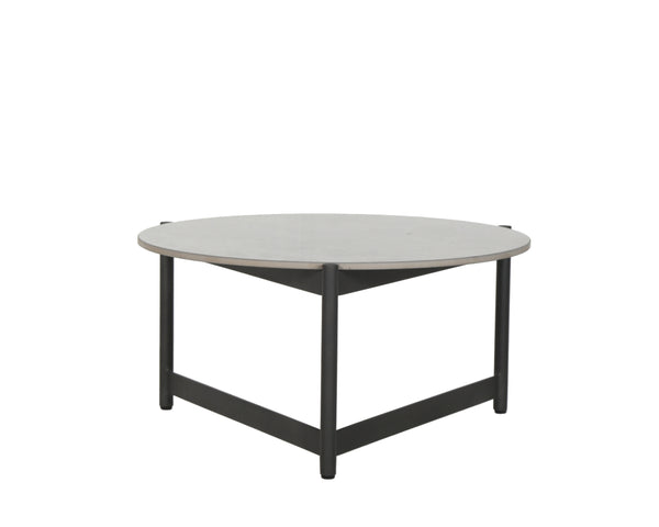 Sunpan Amalfi Coffee Table - Modern Outdoor Elegance with Durable Teak Wood Top and Black Aluminum Frame Small - 26W x 26D x 13.5H