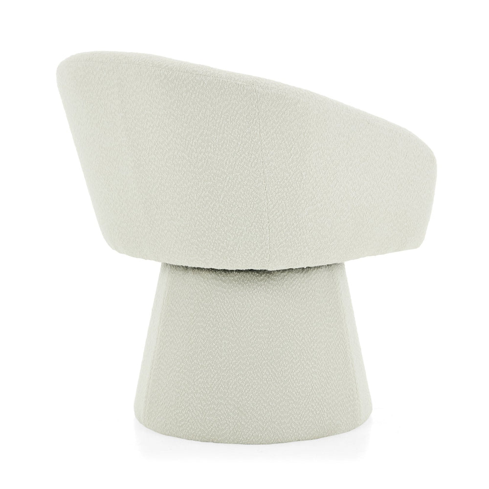 English Elm Christopher Knight Home® - Modern 360° Swivel Boucle Accent Chair Cream White — Plush Barrel Seat, Compact 300 lb Capacity, Stylish N765P292088W
