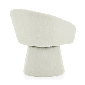 English Elm Christopher Knight Home® - Modern 360° Swivel Boucle Accent Chair Cream White — Plush Barrel Seat, Compact 300 lb Capacity, Stylish N765P292088W