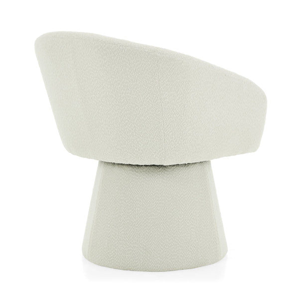 English Elm Christopher Knight Home® - Modern 360° Swivel Boucle Accent Chair Cream White — Plush Barrel Seat, Compact 300 lb Capacity, Stylish N765P292088W