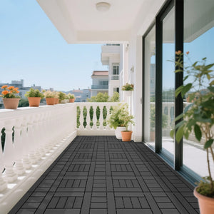 English Elm Plastic Interlocking Patio Tiles Waterproof Pp Grid 44 Pack Outdoor Pool Deck W3022P251847