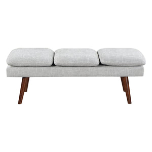 OSP Home Furnishings Amanda 54" Mid-Century Bench Grey