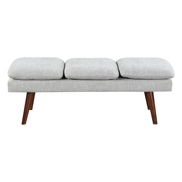 OSP Home Furnishings Amanda 54" Mid-Century Bench Grey