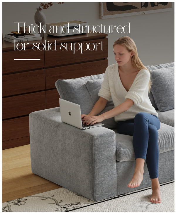 English Elm Modular Sectional Sofa - Space-Saving Light Gray Sleeper Couch With Comfy Sherpa Fabric Design W3622S00008