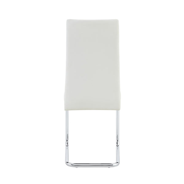 English Elm A Set of 2 Glam Faux Alligator Pvc Barstools with Crystal Buckle Detail White W1512P491855