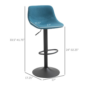 English Elm Homcom Swivel Barstools Set of 2 Foam Cushioned Adjustable Height Kitchen Counter Seats W2225P229384